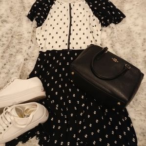 Miss Selfridge black and white floral dress